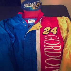 Jeff Gordon puff jacket xl with Jeff Gordon hat